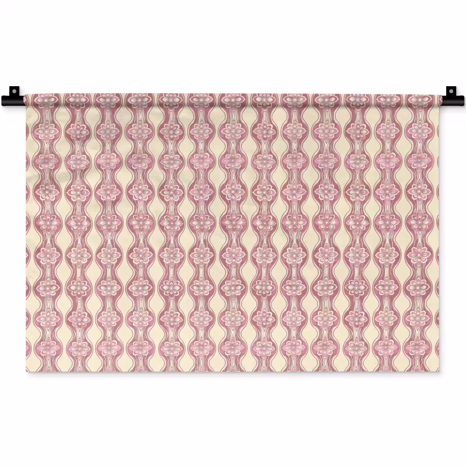 Wandteppich - Lila-Rosa – Blumen – Retro – Muster — 1
