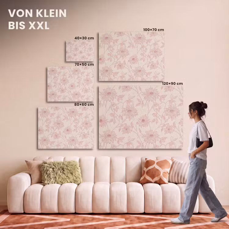 Akustikbild - Altrosa – Dahlien – Strichzeichnung – Schnittmuster — 7