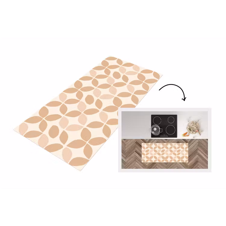 Küchenläufer - Beige – Blätter – Minimalistisch – Muster — 1