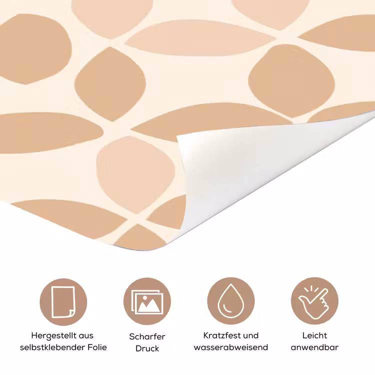 Türtapete - Beige – Blätter – Minimalistisch – Muster — 5