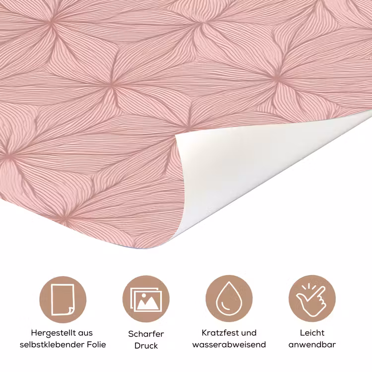 Türtapete - Blassrosa – Blumen – Relief – Textur — 5