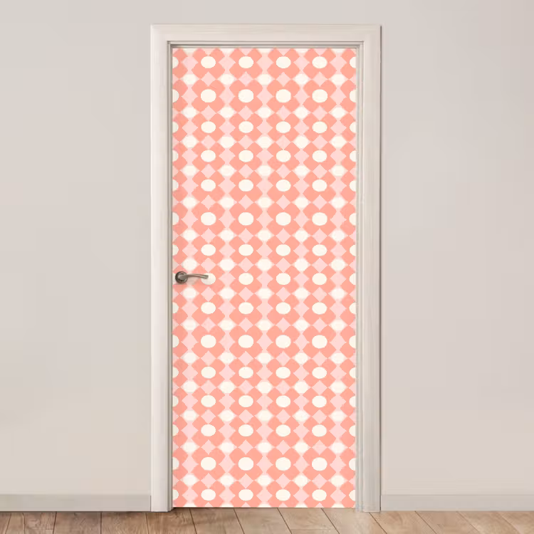 Türtapete - Koralle – Retro – Geometrisch – Muster — 1