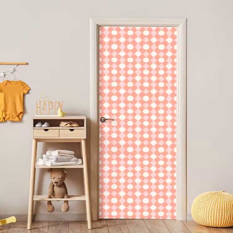 Türtapete - Koralle – Retro – Geometrisch – Muster — 8