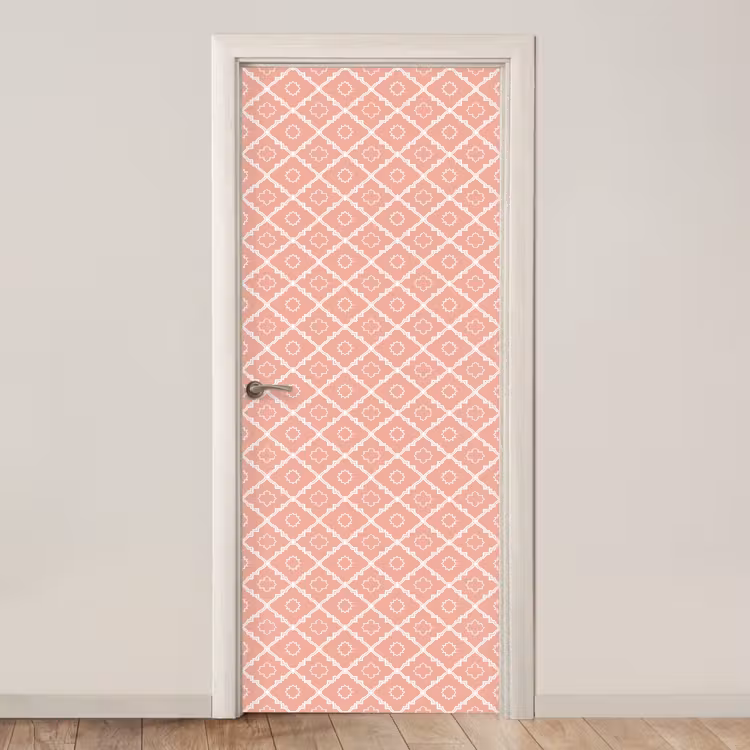 Türtapete - Lachsrosa – Geometrisch – Elegant – Muster — 1