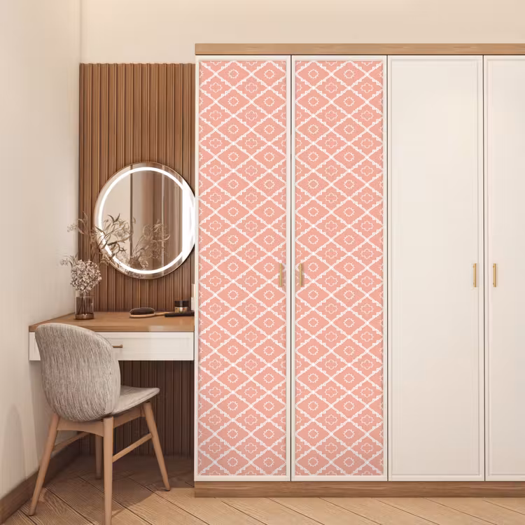 Türtapete - Lachsrosa – Geometrisch – Elegant – Muster — 4