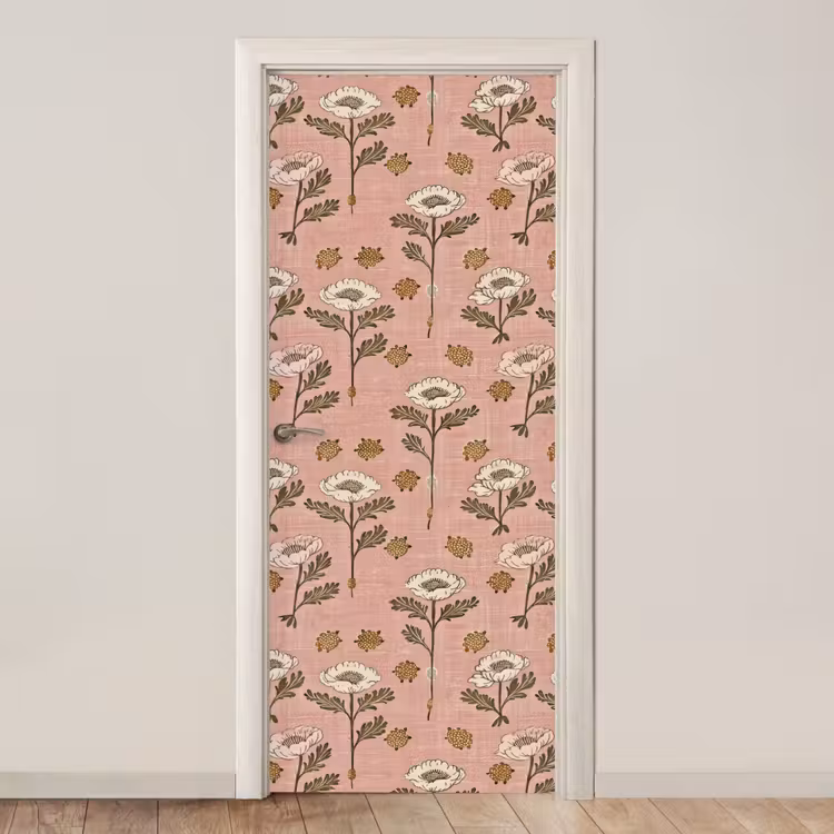 Türtapete - Rosa – Blumen – Vintage – Textur — 1