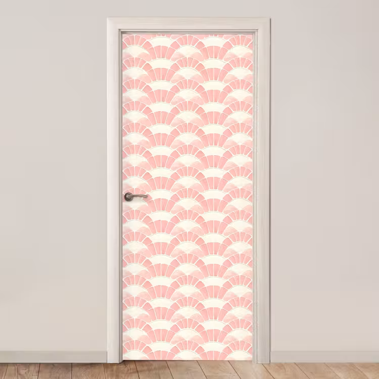 Türtapete - Rosa – Fächer – Mosaik – Muster — 1
