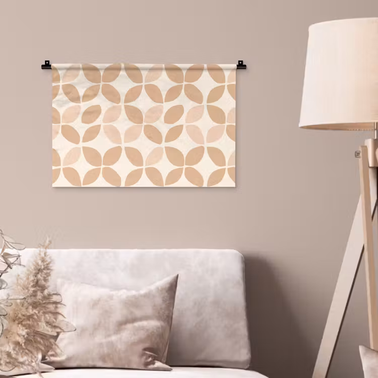 Wandteppich - Beige – Blätter – Minimalistisch – Muster — 2