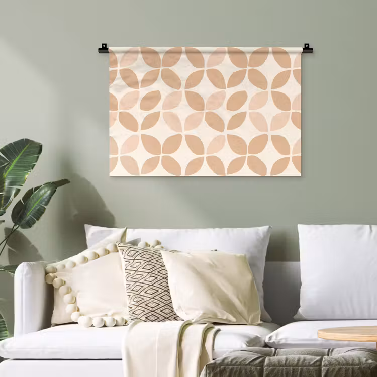 Wandteppich - Beige – Blätter – Minimalistisch – Muster — 4