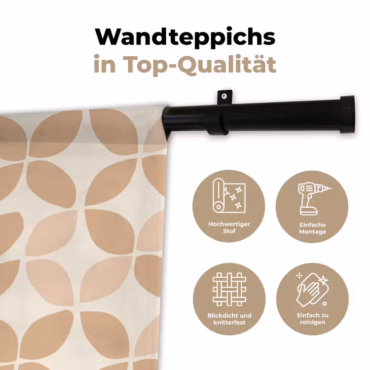 Wandteppich - Beige – Blätter – Minimalistisch – Muster — 7