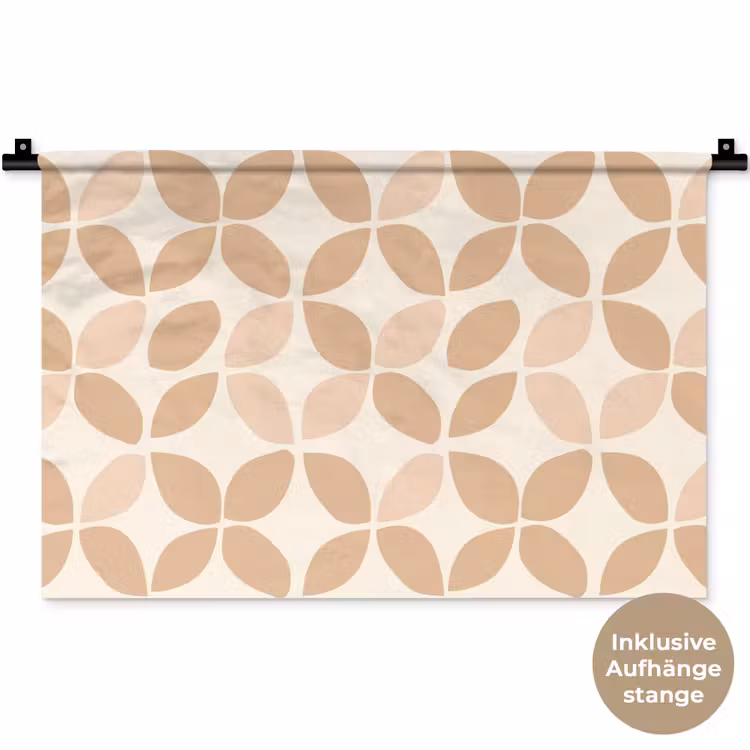 Wandteppich - Beige – Blätter – Minimalistisch – Muster — 9