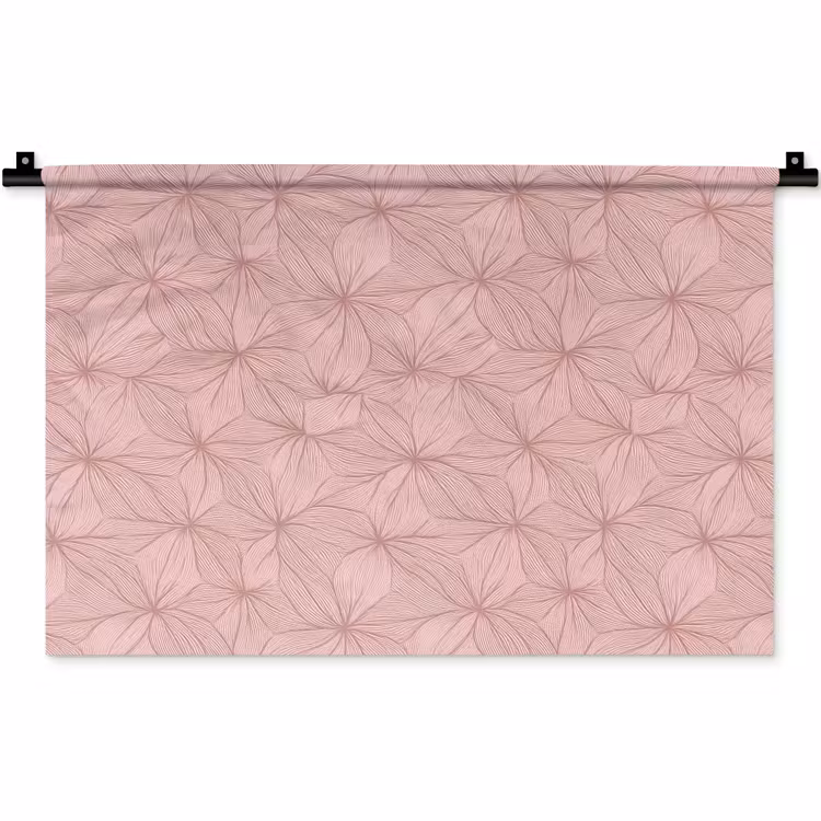 Wandteppich - Blassrosa – Blumen – Relief – Textur — 1