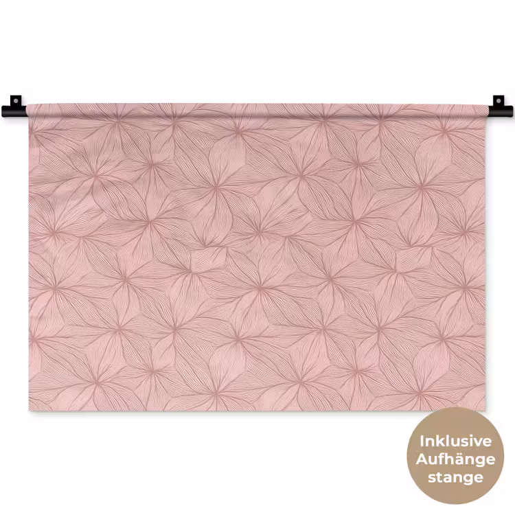 Wandteppich - Blassrosa – Blumen – Relief – Textur — 9
