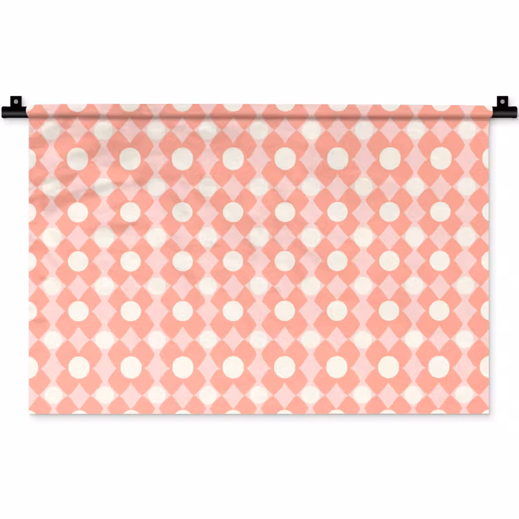 Wandteppich - Koralle – Retro – Geometrisch – Muster — 1