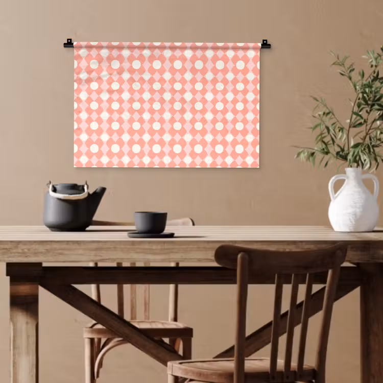 Wandteppich - Koralle – Retro – Geometrisch – Muster — 3
