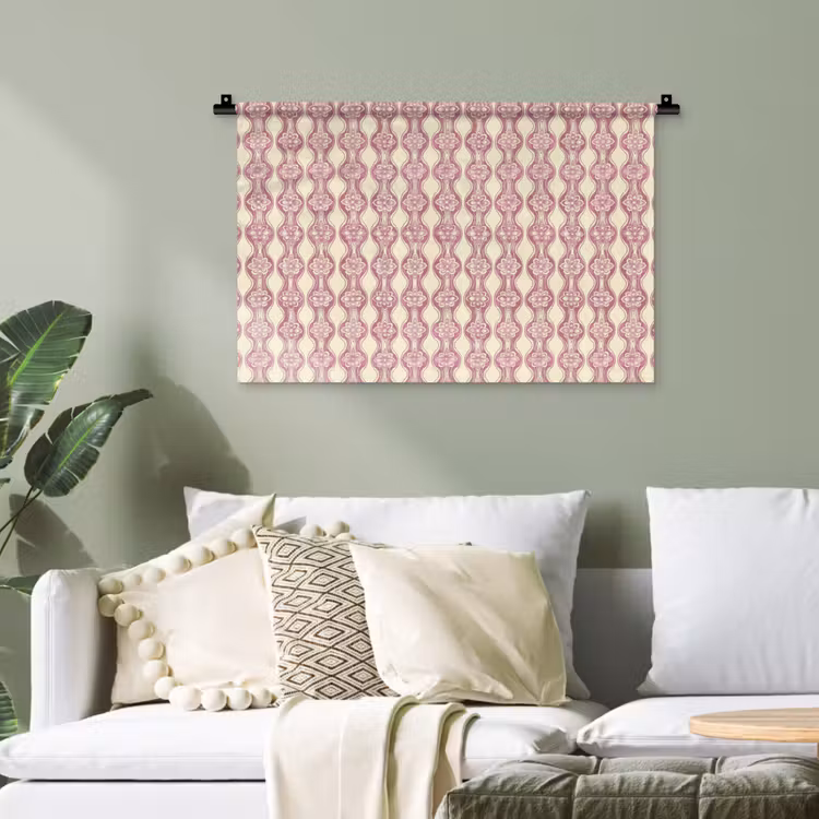 Wandteppich - Lila-Rosa – Blumen – Retro – Muster — 4