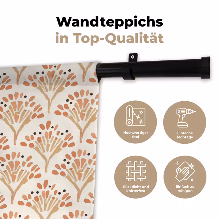 Wandteppich - Terrakotta – Fächer – Malerisch – Muster — 7