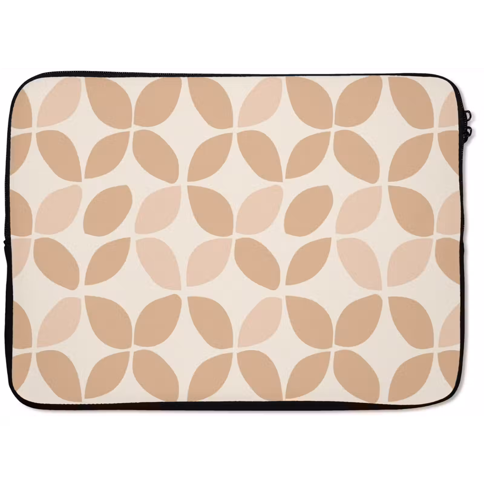 Laptop hülle - Beige – Blätter – Minimalistisch – Muster — 1