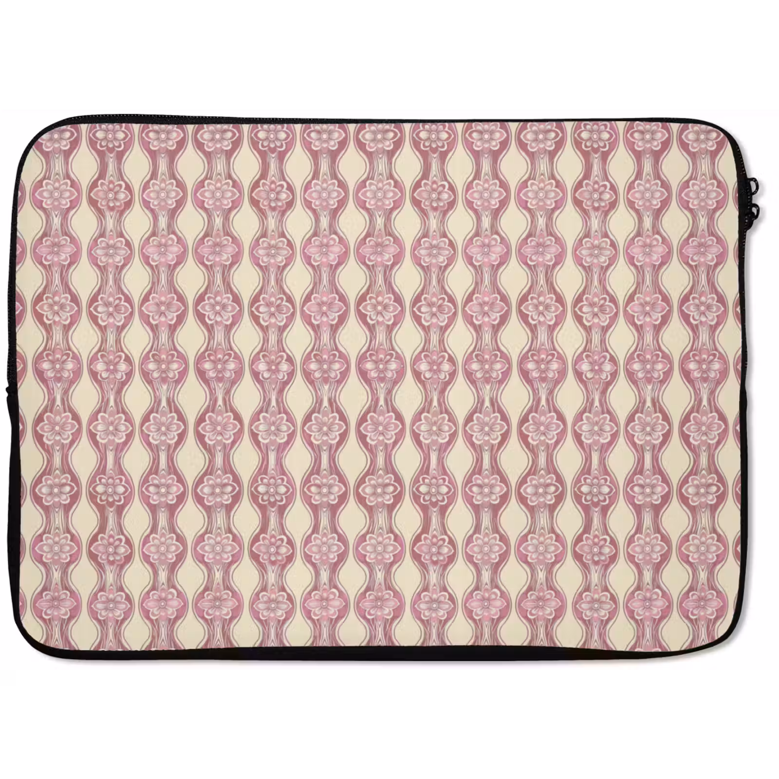 Laptop hülle - Lila-Rosa – Blumen – Retro – Muster — 1