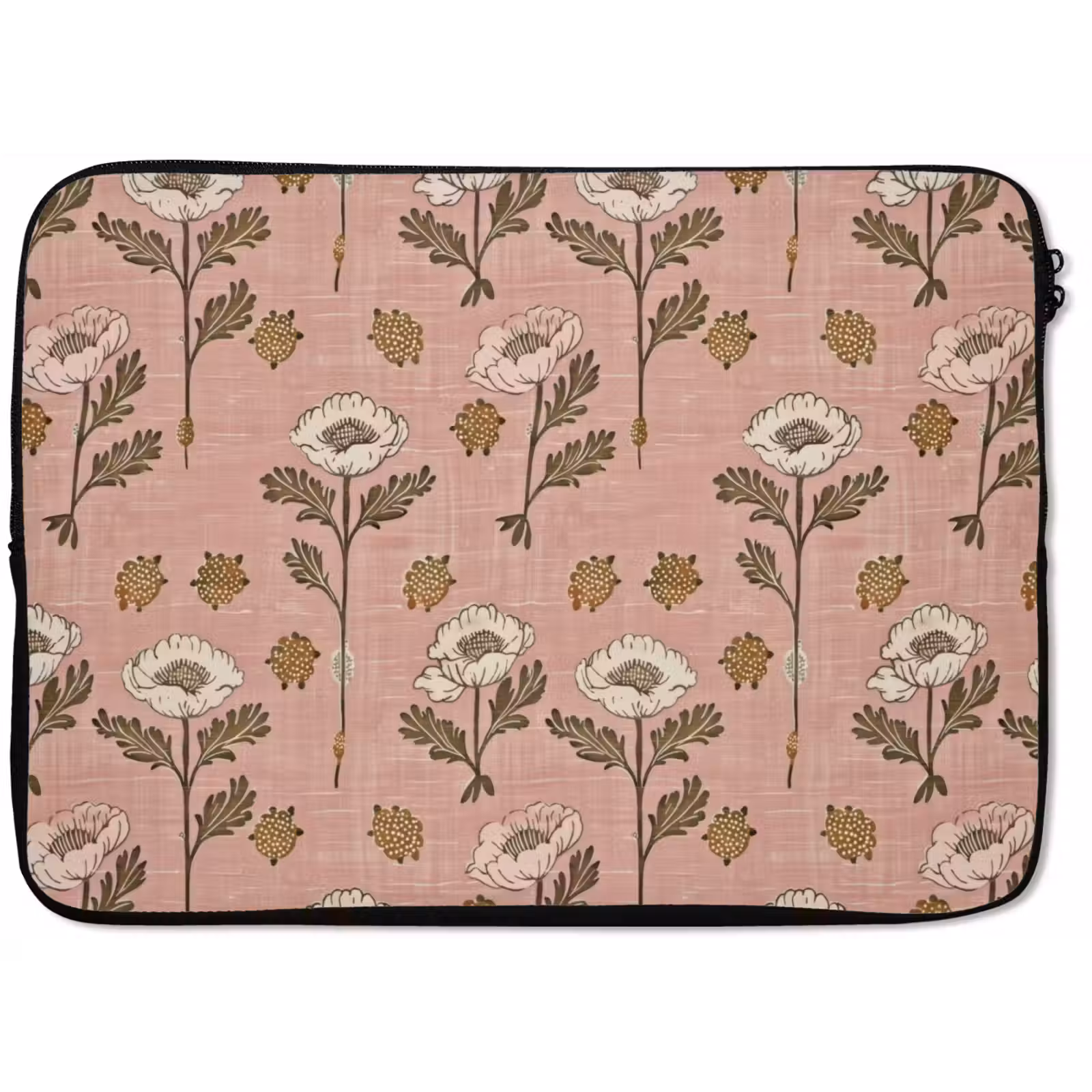 Laptop hülle - Rosa – Blumen – Vintage – Textur — 1