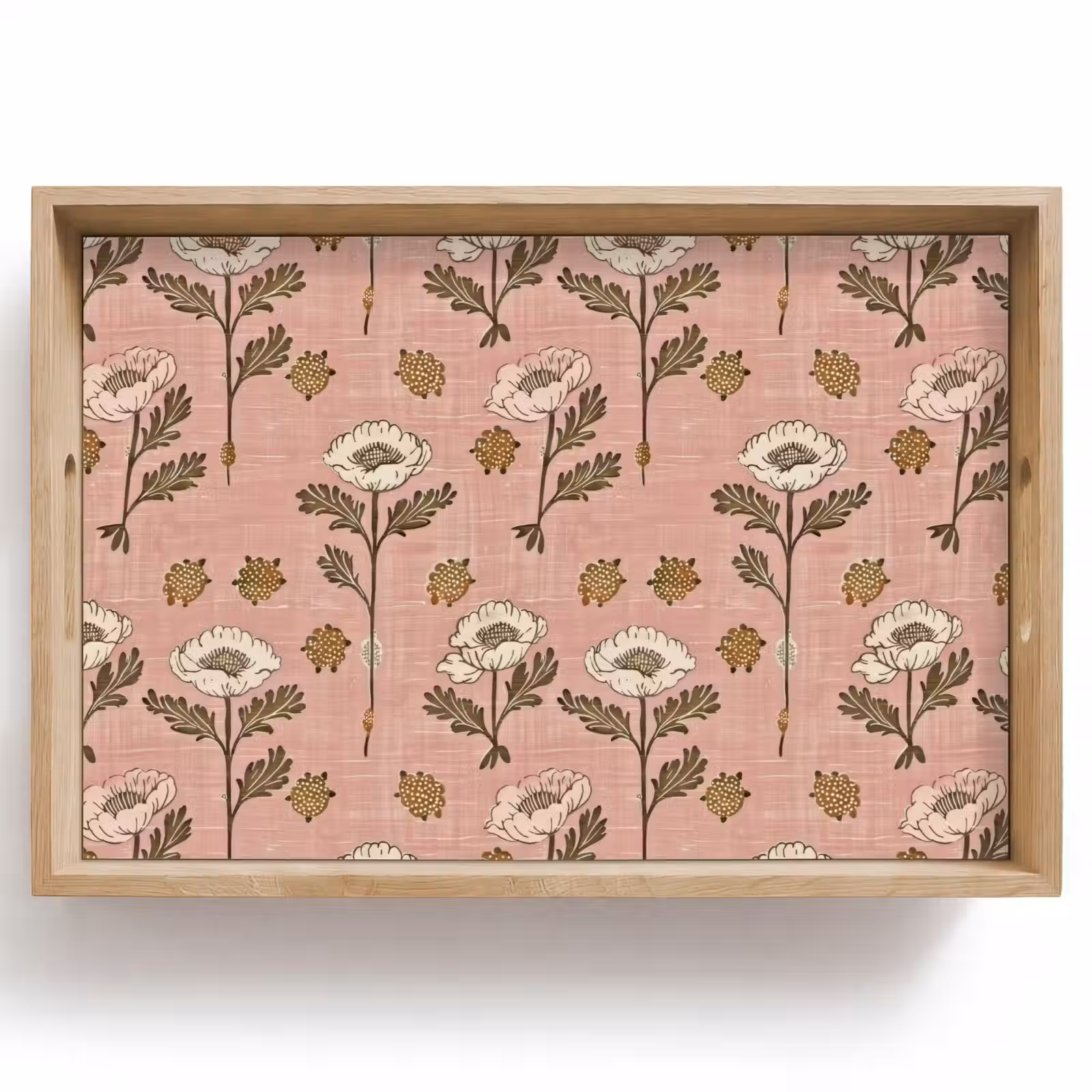 Tablett - Rosa – Blumen – Vintage – Textur — 1