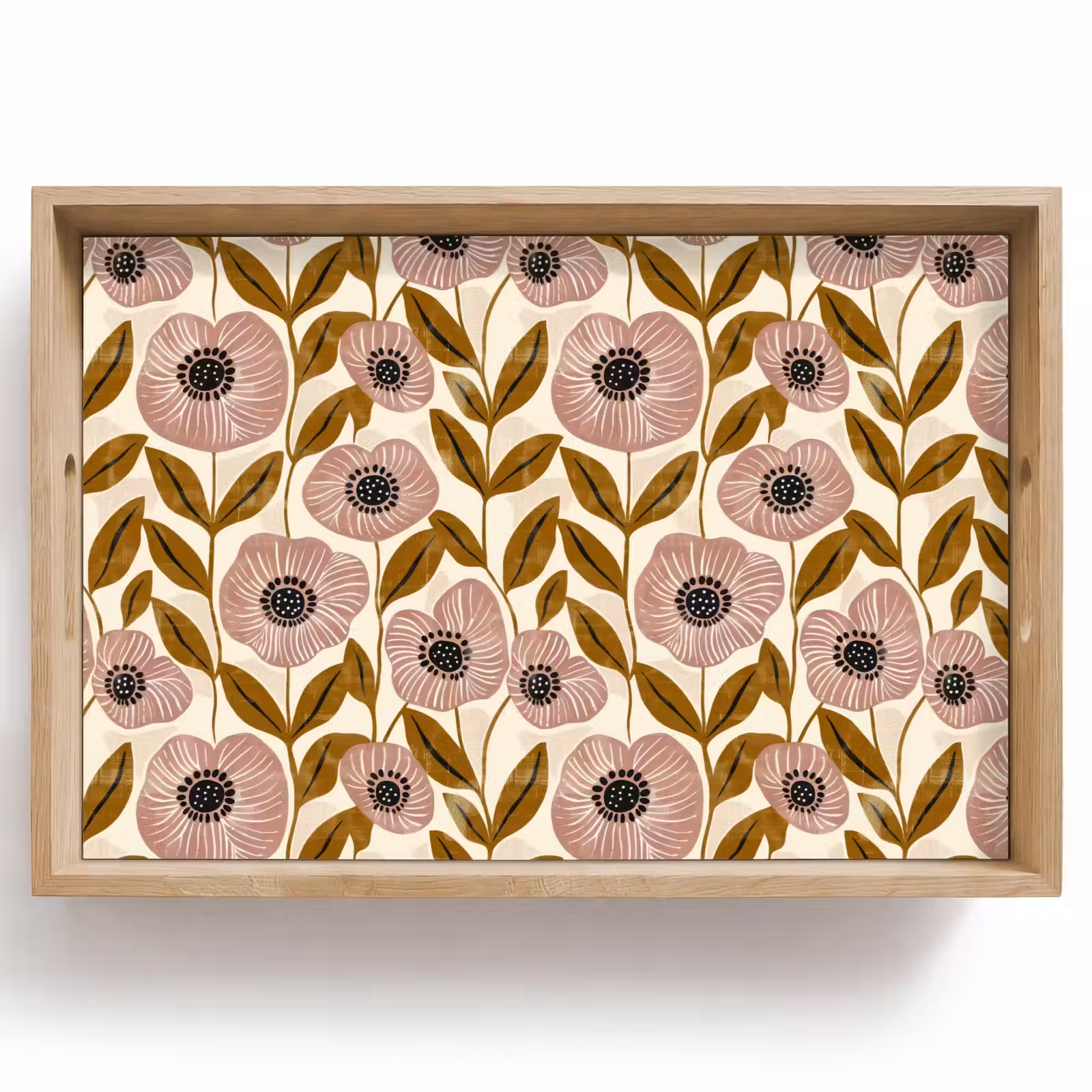 Tablett - Staubrosa – Blumen – Grafisch – Muster — 1