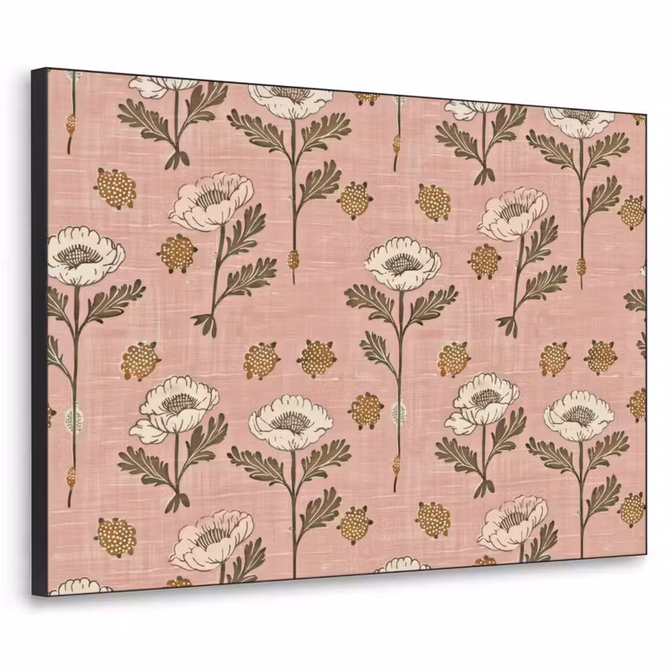 Art Frame - Rosa – Blumen – Vintage – Textur — 1