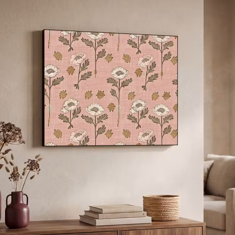 Art Frame - Rosa – Blumen – Vintage – Textur — 3