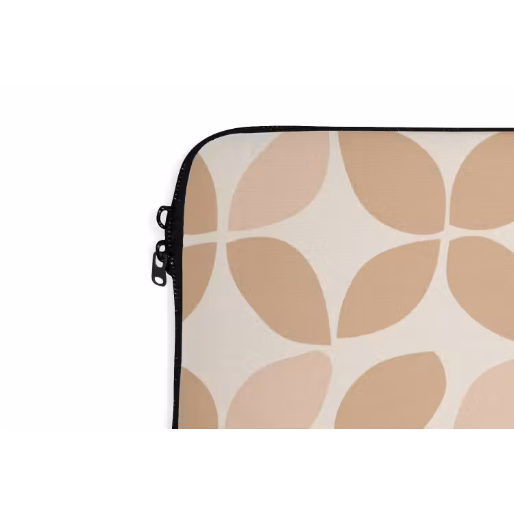 Laptop hülle - Beige – Blätter – Minimalistisch – Muster — 5