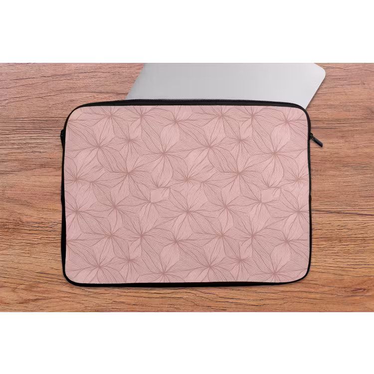 Laptop hülle - Blassrosa – Blumen – Relief – Textur — 2