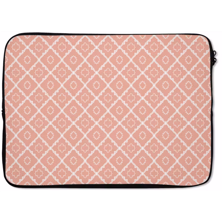 Laptop hülle - Lachsrosa – Geometrisch – Elegant – Muster — 1