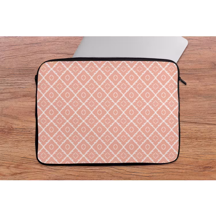 Laptop hülle - Lachsrosa – Geometrisch – Elegant – Muster — 2