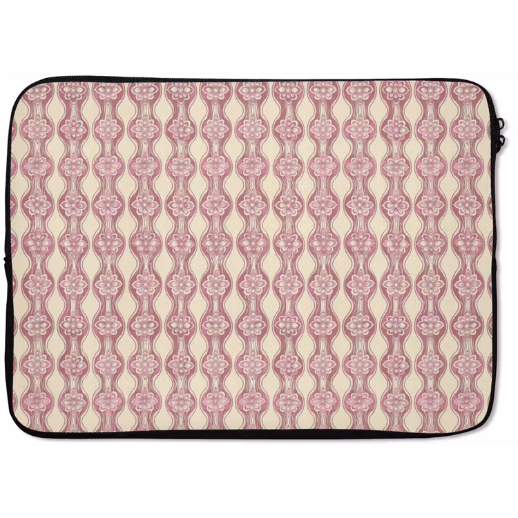 Laptop hülle - Lila-Rosa – Blumen – Retro – Muster — 1
