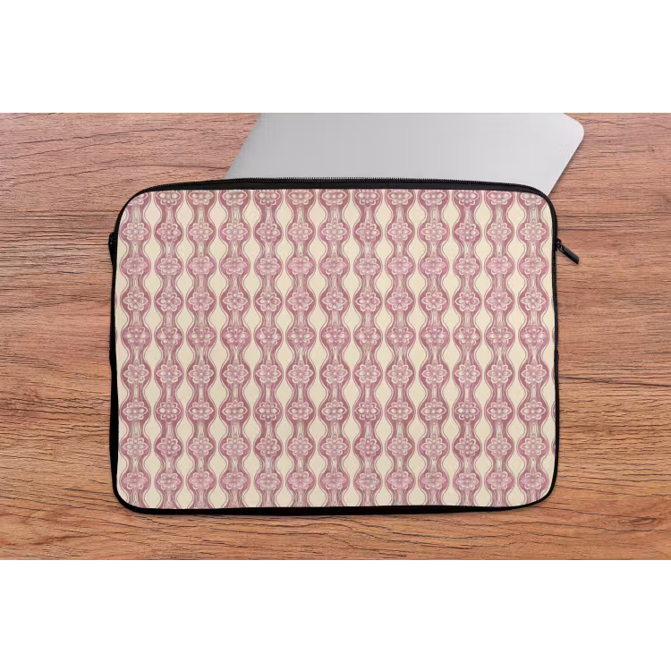 Laptop hülle - Lila-Rosa – Blumen – Retro – Muster — 2