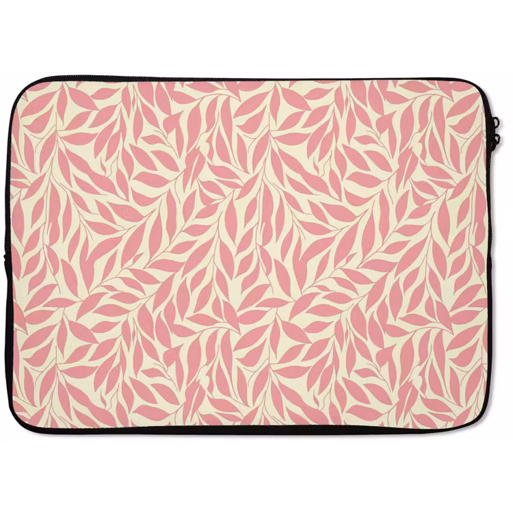 Laptop hülle - Rosa – Blätter – Dynamisch – Muster — 1