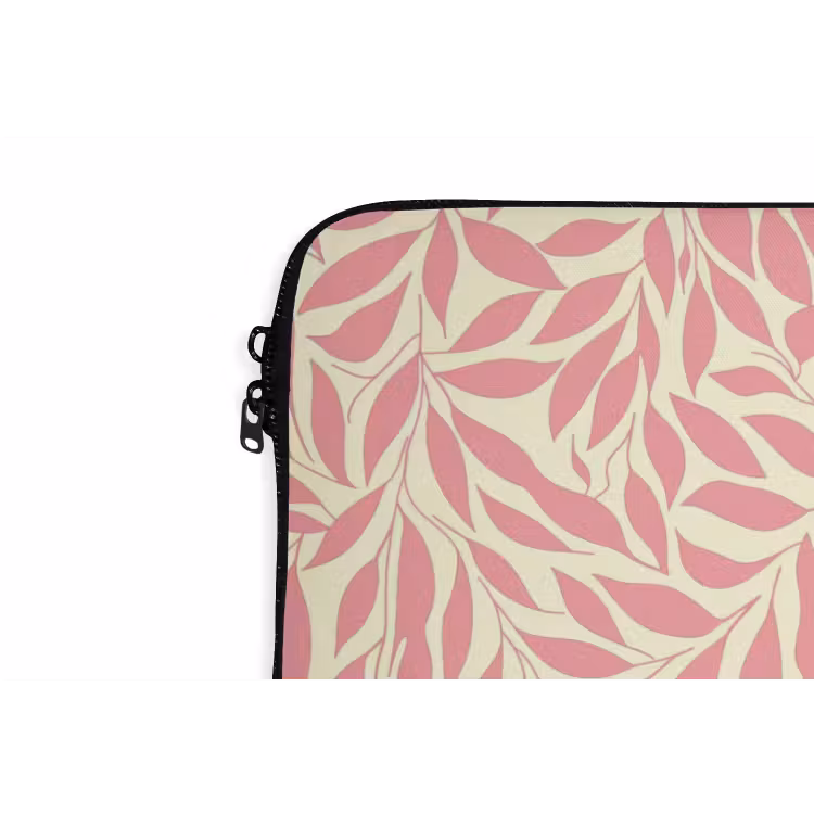 Laptop hülle - Rosa – Blätter – Dynamisch – Muster — 5