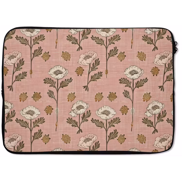 Laptop hülle - Rosa – Blumen – Vintage – Textur — 1