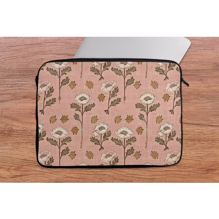 Laptop hülle - Rosa – Blumen – Vintage – Textur — 2