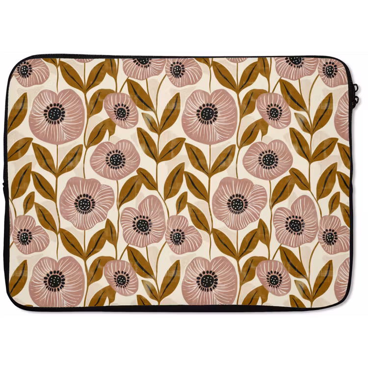 Laptop hülle - Staubrosa – Blumen – Grafisch – Muster — 1