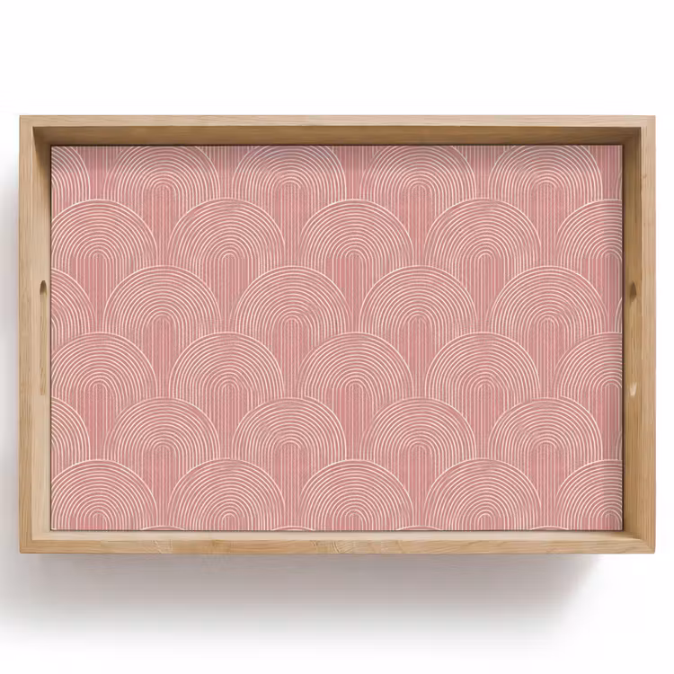 Tablett - Altrosa – Bögen – Deko – Linien — 1