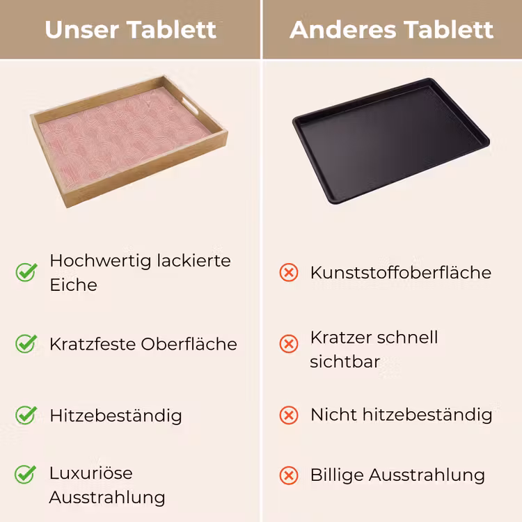 Tablett - Altrosa – Bögen – Deko – Linien — 3