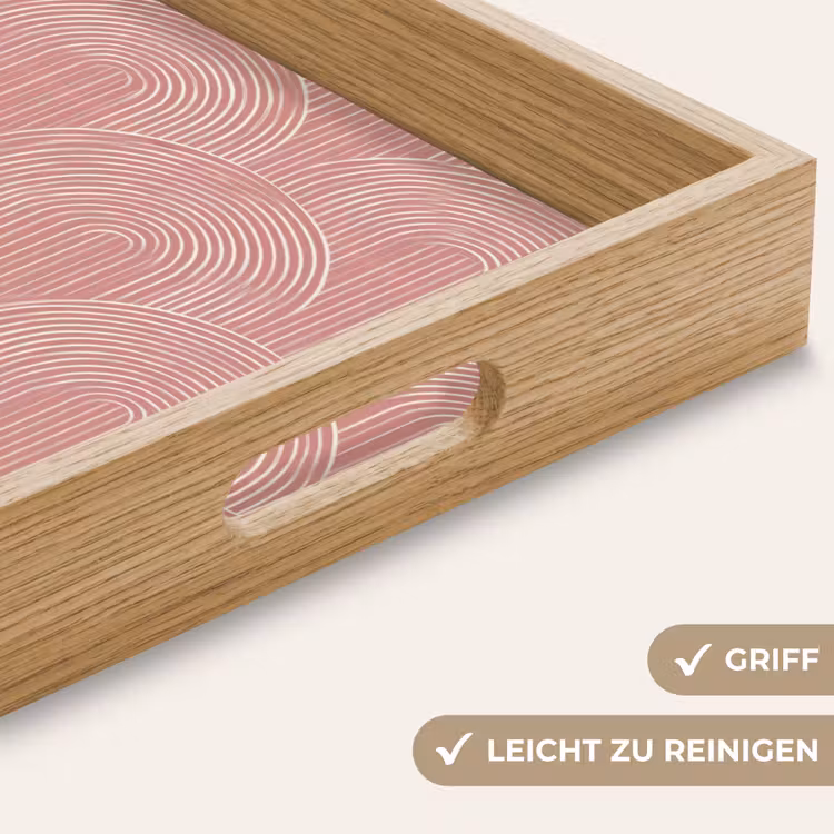 Tablett - Altrosa – Bögen – Deko – Linien — 5