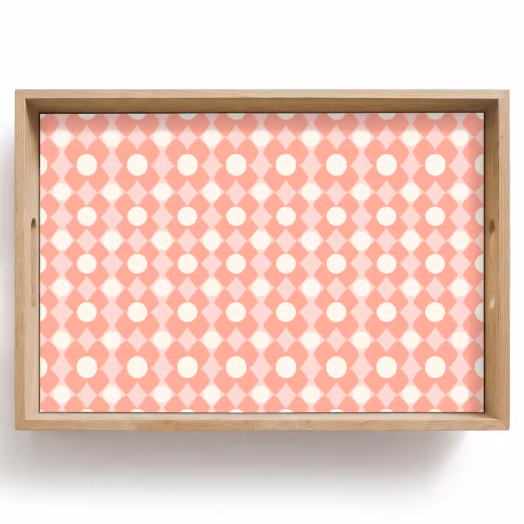 Tablett - Koralle – Retro – Geometrisch – Muster — 1