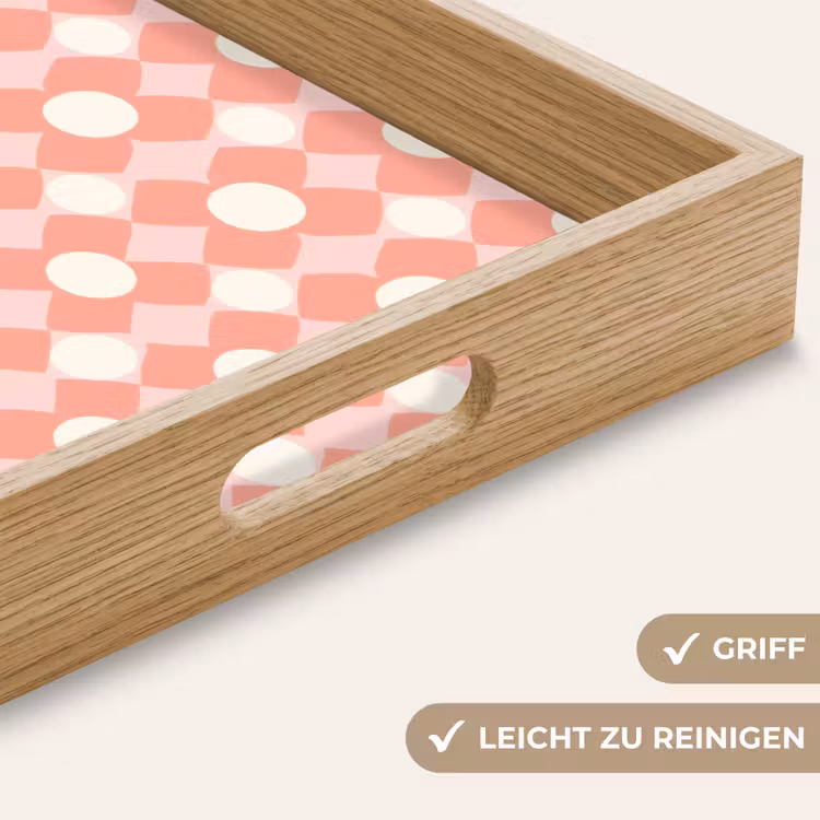 Tablett - Koralle – Retro – Geometrisch – Muster — 5