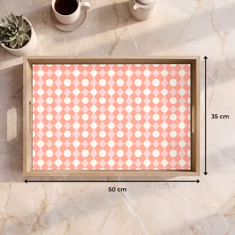 Tablett - Koralle – Retro – Geometrisch – Muster — 9