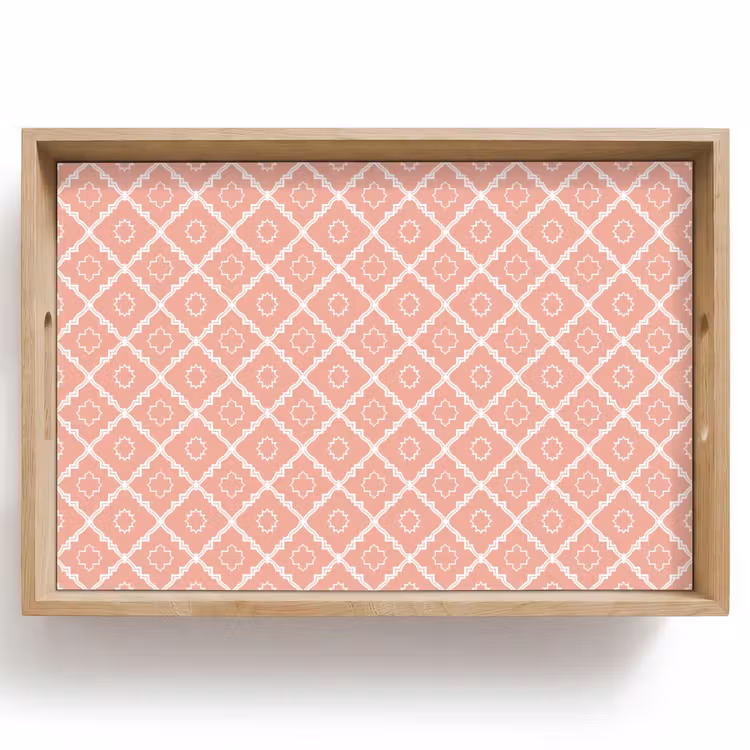 Tablett - Lachsrosa – Geometrisch – Elegant – Muster — 1