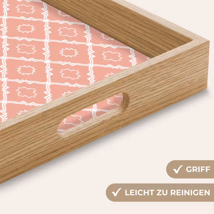Tablett - Lachsrosa – Geometrisch – Elegant – Muster — 5