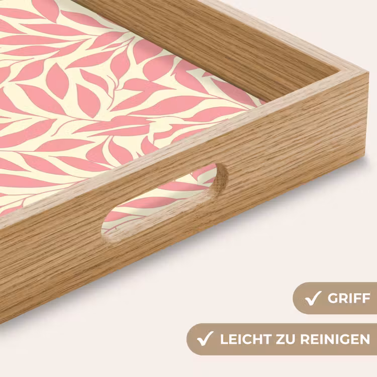 Tablett - Rosa – Blätter – Dynamisch – Muster — 5