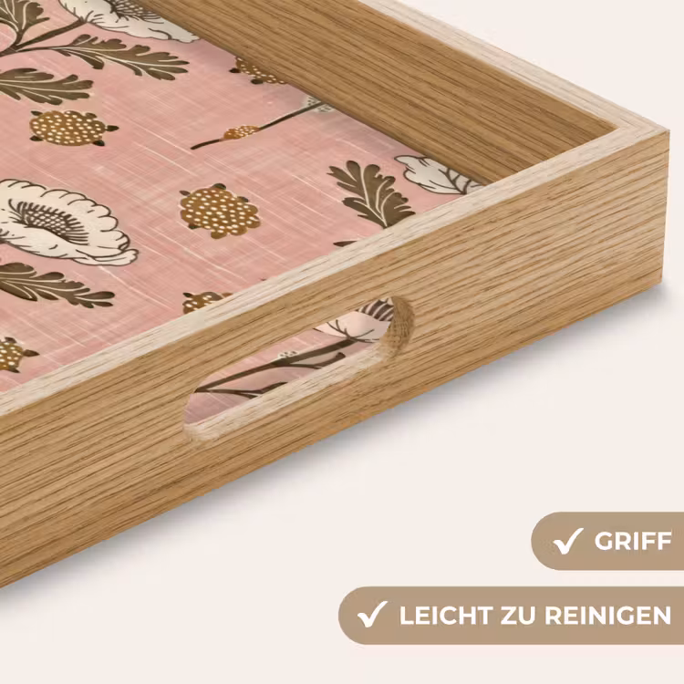 Tablett - Rosa – Blumen – Vintage – Textur — 5