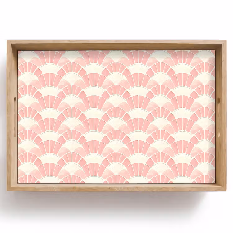 Tablett - Rosa – Fächer – Mosaik – Muster — 1